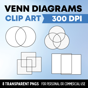 Preview of Venn Diagrams Clip Art Templates: Circle, Square, Lined, Unlined