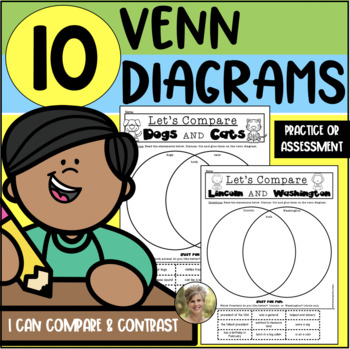 Preview of Compare & Contrast Venn Diagrams First Grade High Order Thinking