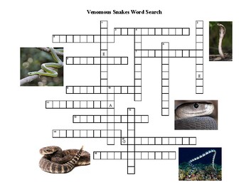 Preview of Venomous Snakes Crossword Puzzle