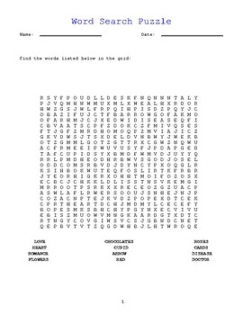 Preview of Ventines day Word Search Puzzles: Engaging and Educational Pages