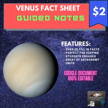 Preview of Venus Fact Sheet (Guided Notes)