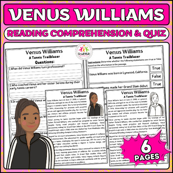 Preview of Venus Williams: Tennis Champion Nonfiction Reading & Activities, Women's History