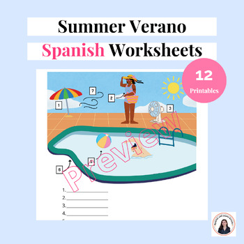 Preview of Summer Fun Worksheets - Actividades de Verano - Spanish Summer Activities