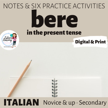 Preview of Verb BERE Conjugation Notes and Practice