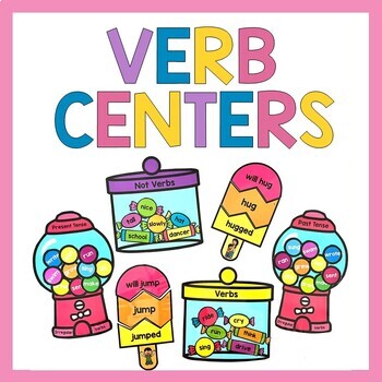 Preview of Verb Centers Parts of Speech Activities Grammar Centers