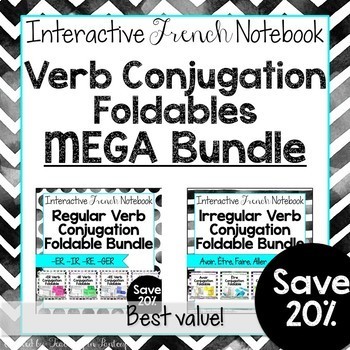 Preview of French Verb Conjugation Foldable MEGA GROWING Bundle French Interactive Notebook