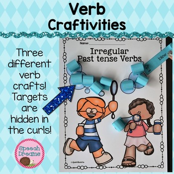 Preview of Verb Speech Therapy Craft: Irregular Past Tense Regular Past Tense Action Verbs