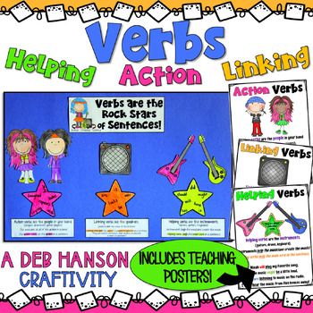 Preview of Verbs Worksheet and Craftivity: Action Verbs, Linking Verbs, and Helping Verbs
