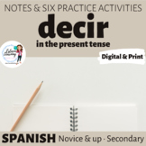 Verb DECIR Conjugation Notes and Practice