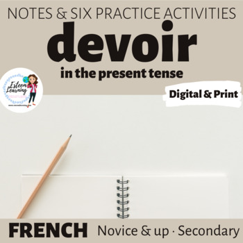 Preview of Verb DEVOIR Conjugation Notes and Practice