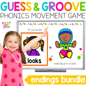 Preview of Verb Endings Games and Worksheets| Guess and Groove Movement Break Activities