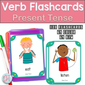 Preview of Verb Flashcards Grammar Activity | Regular and Irregular