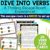 Verb Game Escape Room Task Cards | Verb Tenses | Subject V