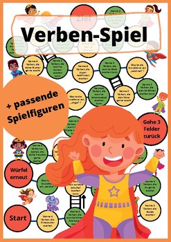 Preview of Verb Game - German + FREE Game Pieces