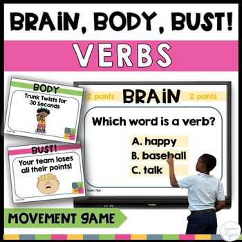 Preview of Verbs Game - Verbs Review Activity 1st Grade