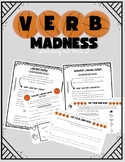 Verb Madness Basketball Theme Worksheets & Notes Linking/S