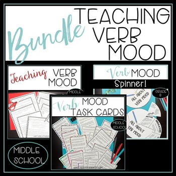 Preview of Verb Mood Bundle Writing activities, task cards, and manipulatives