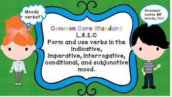 Preview of Verb Mood Instructional PowerPoint  - Common Core aligned
