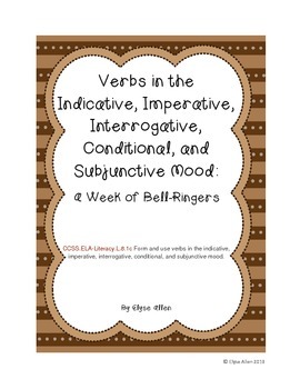 Preview of Verb Moods:  A Week of Bell Ringers