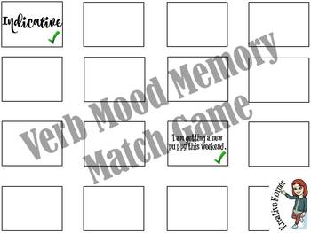 Preview of Verb Moods Memory Match