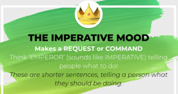 Preview of Verb Moods Presentation - Imperative, Interrogative, Subjunctive, and More!