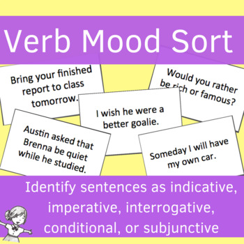 Preview of Verb Moods Sorting Game