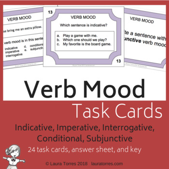 Preview of Verb Moods Task Cards