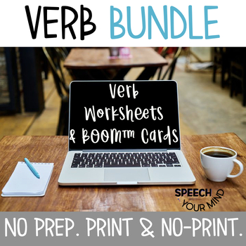 Preview of Verbs Print + Digital BUNDLE | Verb Worksheets + Boom Cards™