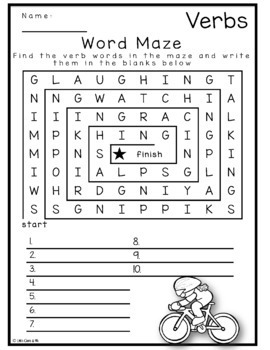 Verb Puzzles Word Search by Little Ones And Me | TPT