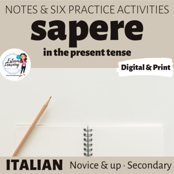 Preview of Verb SAPERE Conjugation Notes and Practice