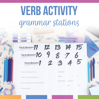 Preview of Verb Stations | Main Verbs & Helping Verbs Grammar Stations