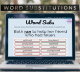 Verb Substitutes - BOOM CARDS _ NO PREP and NO PRINT NEEDED