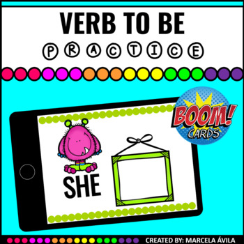 Preview of Verb TO BE Boom Cards™ Distance Learning Language