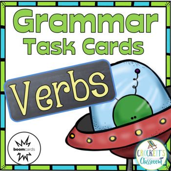 Preview of Verb Task Cards (action, helping, linking) print and digital version