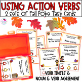Verbs Fall Grammar Practice Task Cards and Worksheets