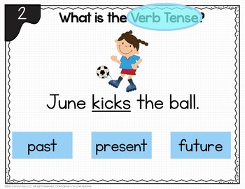 Verb Tense Activities First Grade Digital Task Cards For Grammar