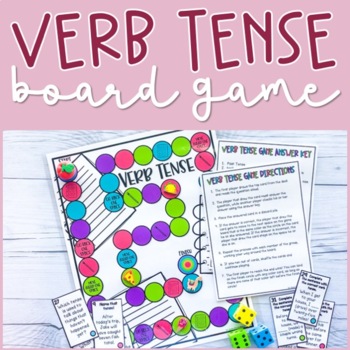 Preview of Verb Tense Practice Board Game Activity | Editable