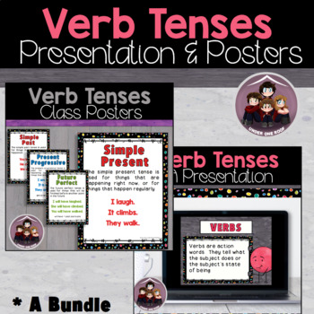 Preview of Verb Tense Bundle Posters and PowerPoint Lesson
