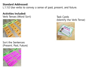 Verb Tense Center Activities | Past, Present, Future