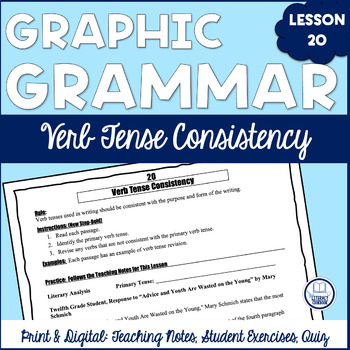 Preview of Verb Tense Consistency or Shift - English Grammar Lesson 20 - Print & Digital