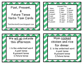 Preview of Verb Tense (Past, Present, Future) Task Cards