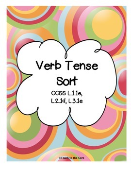 Firstgraderoundup : Verb Tense Sorts