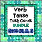 Verb Tense Task Cards Bundle: 70 multi-level task cards & 