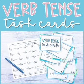 Preview of Verb Tense Practice Task Cards (Past, Present, Future, Perfect)