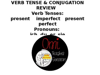 Preview of Verb Tense and Conjugation Review- Welches Verb passt?