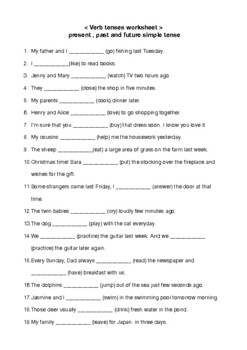 Past simple worksheet