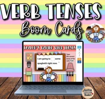 Preview of Verb Tenses Boom Cards Writing Comprehension