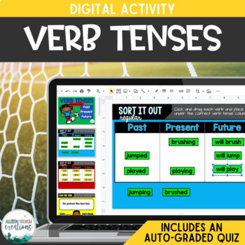 Preview of Verb Tenses Digital Grammar Activity using Google Slides 3rd Grade