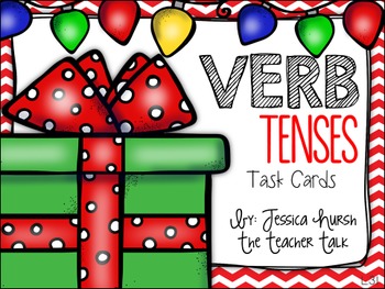 Preview of Verb Tenses Holiday Task Cards