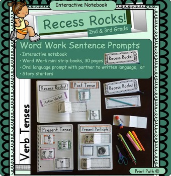 Preview of Verb Tenses: Interactive Notebook, Word Work, Centers-Past, Present & Participle